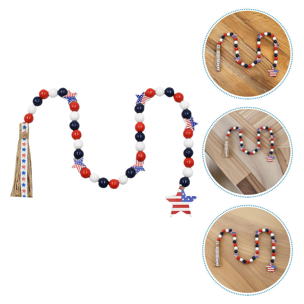 Twine Jute Natural - Patriotic Wood Bead Garland for Independence