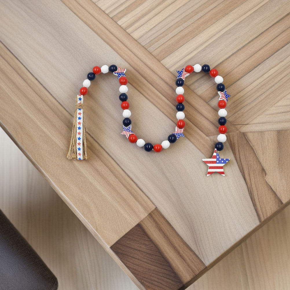 Patriotic Wood Bead Garland fo - Twine Jute Natural recensione e prezzo