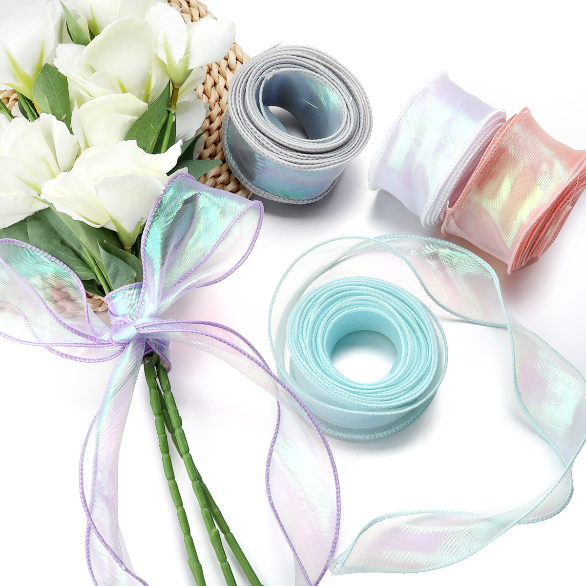 5Yards/Roll Chiffon Silk Ribbo - Ribbon Organza Roll recensione e prezzo