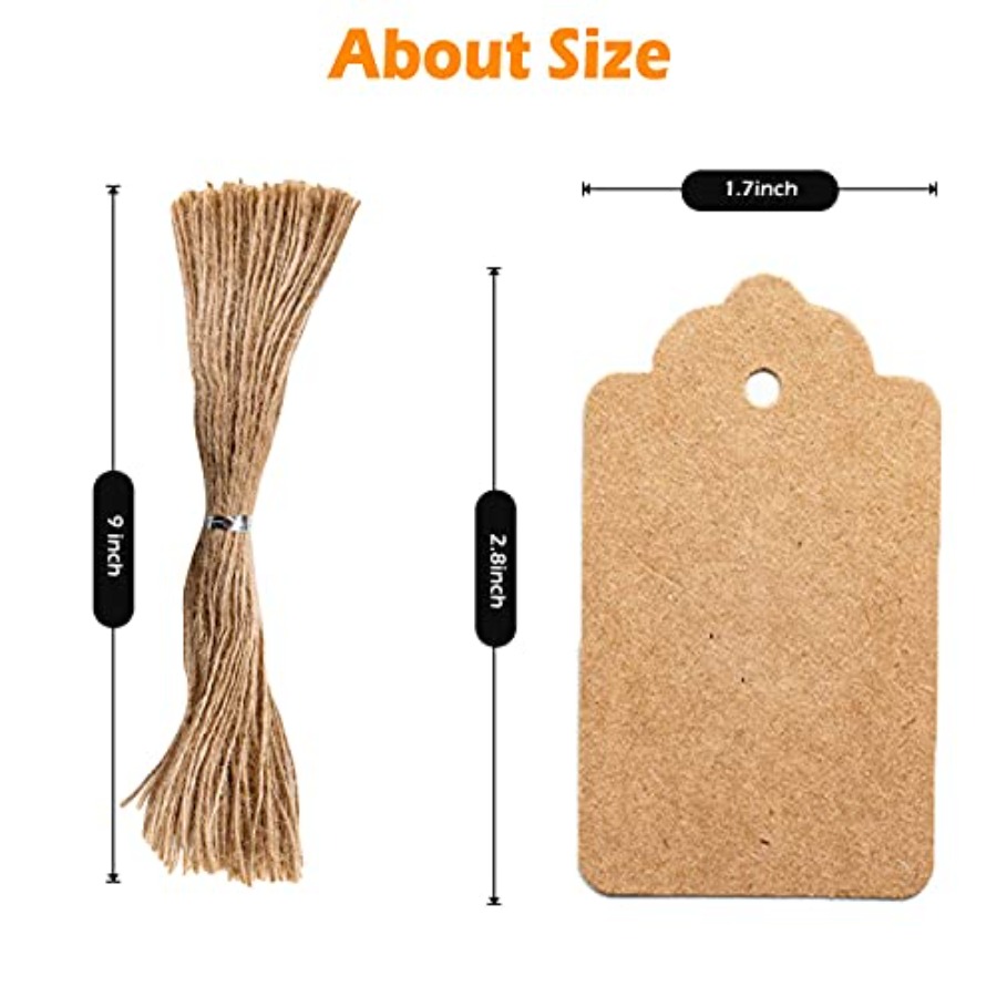 pcs Premium Gift Tags, Double- - Twine Jute Natural recensione e prezzo