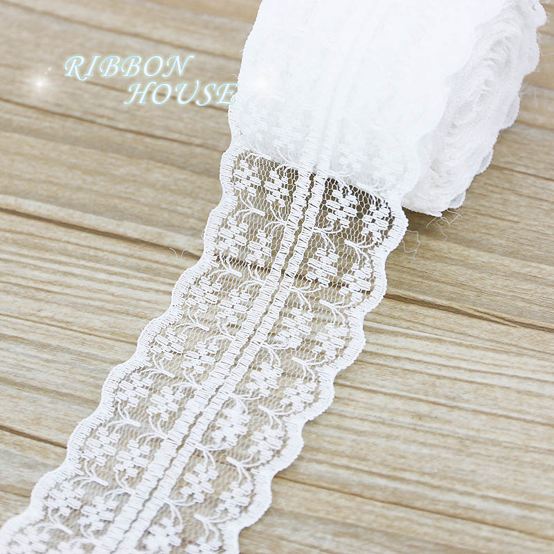 (5 yards/roll) 45mm White lace - Ribbon Organza Roll recensione e prezzo