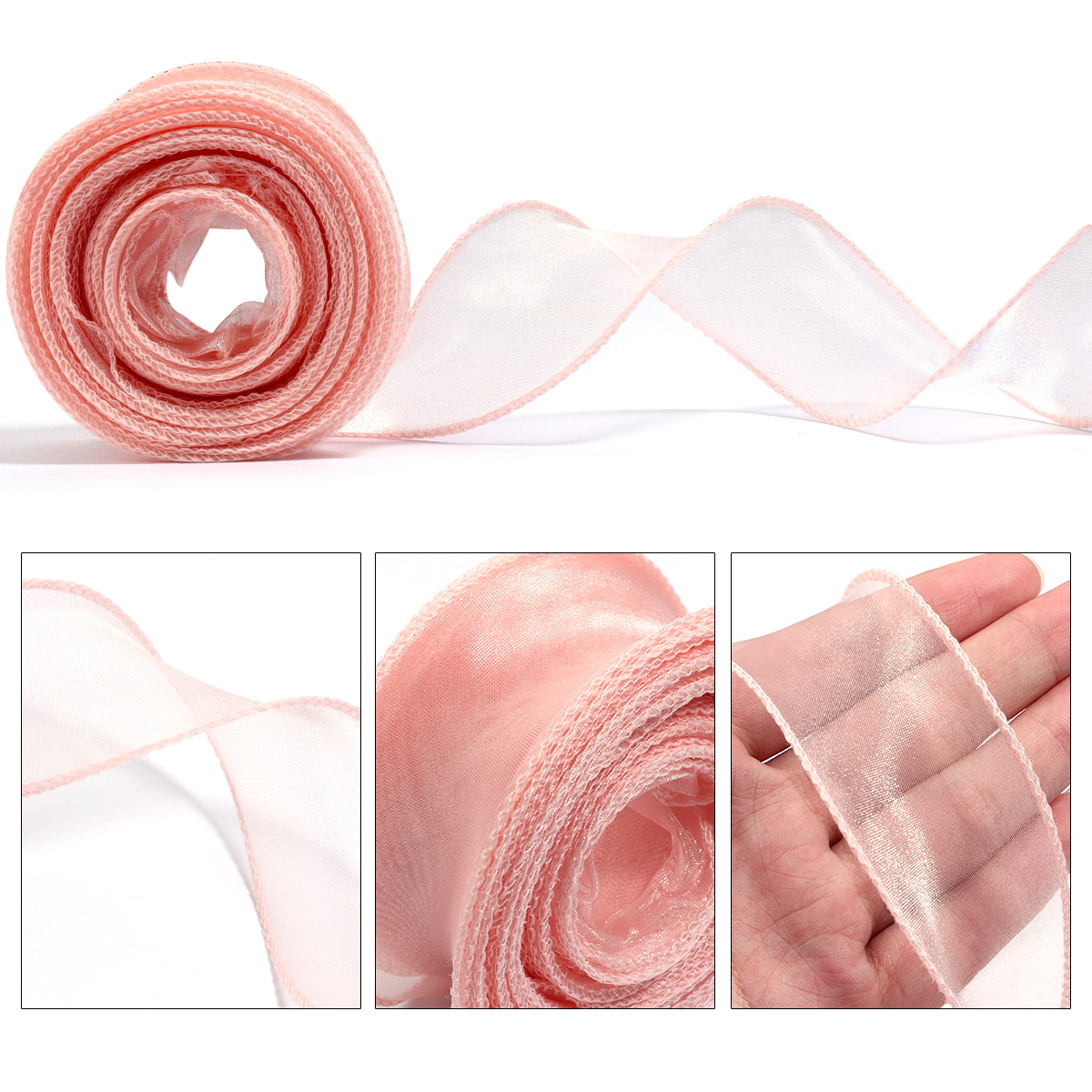 10yards/roll Sheer Chiffon Rib - Ribbon Organza Roll recensione e prezzo