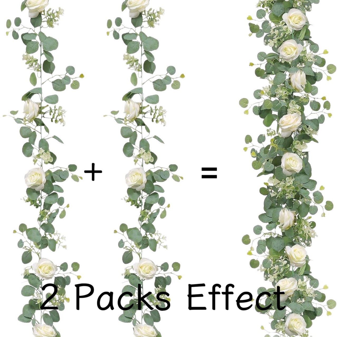 1pc Artificial White Rose Flow - Eucalyptus Preserved recensione e prezzo
